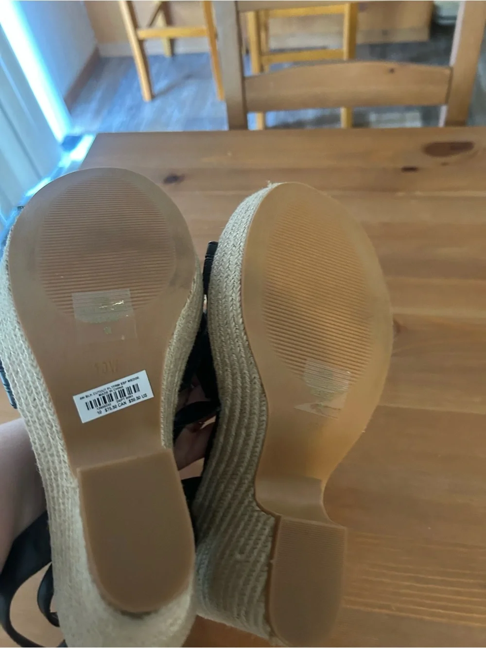 New Torrid Size 10W Black Espadrille wedge heels